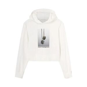 Palm Angels NWT Mirage Fitted Hoody in Off White Light Grey
